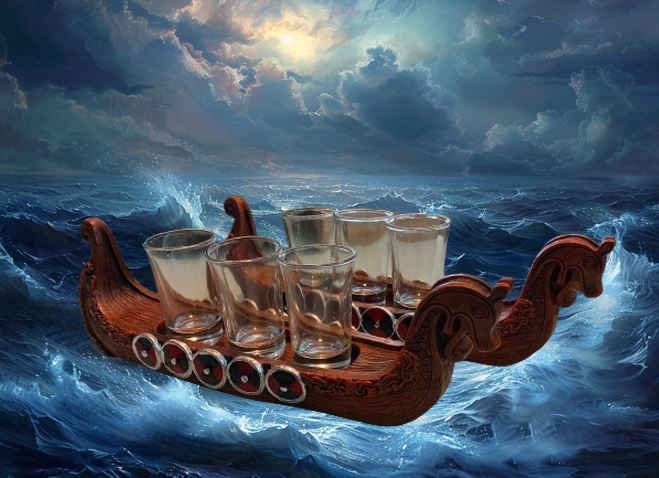 Viking Ship Shot Glass Set Viking Ship Shot Glass Set
